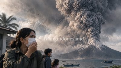 Waspada! Debu Abu Vulkanik Anak Krakatau Mulai Cemari Udara Kota Bekasi